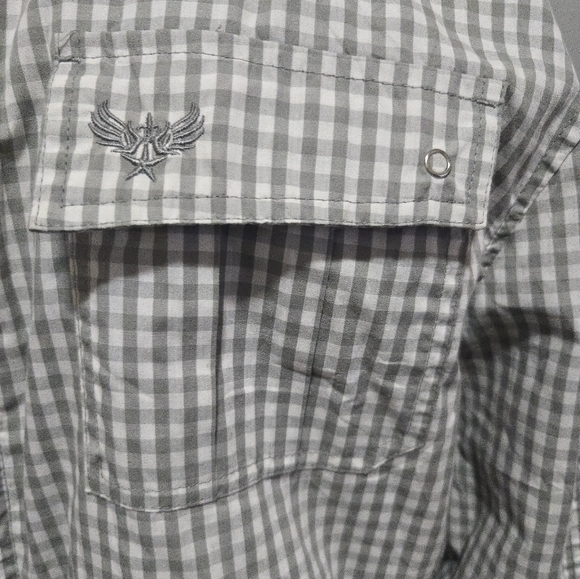 Basic Code Men's Lightweight Check Zip-Up Jacket - Gray - Picture 3 of 6